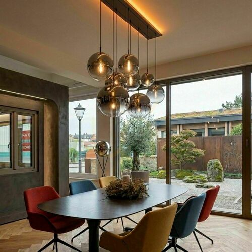 Kontrollera Ljuskrona s.luce Orb koppar glas metall 8 lampor rund 40 cm
