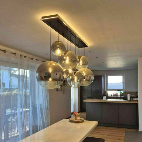 Kontrollera Ljuskrona s.luce Orb rökig glas metall 8-armar 40 cm rund ಡ