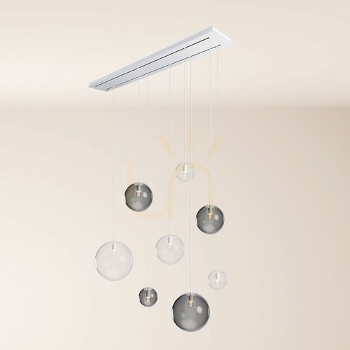 Kontrollera Ljuskrona s.luce Orb rökig glas metall 8-armar 40 cm rund ಡ