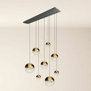 Ljuskrona s.luce Orb koppar glas metall rund 8 ljuspunkter E27 40 cm small 12