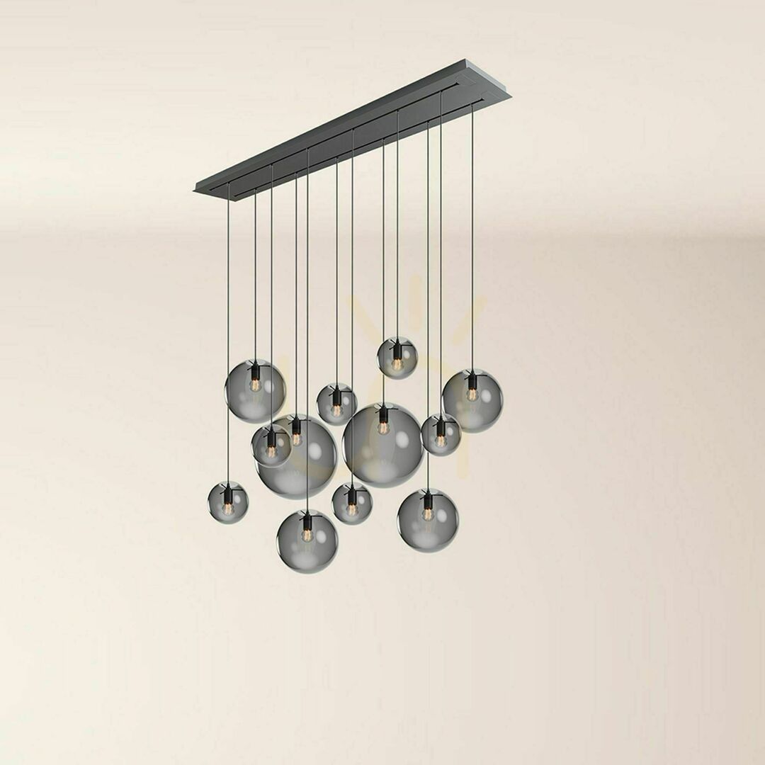 Utsikt Ljuskrona s.luce Orb 12-armad gyllene glas metall rund 40 cm Ljuskrona s.luce Orb 12-armad gyllene glas metall rund 40 cm