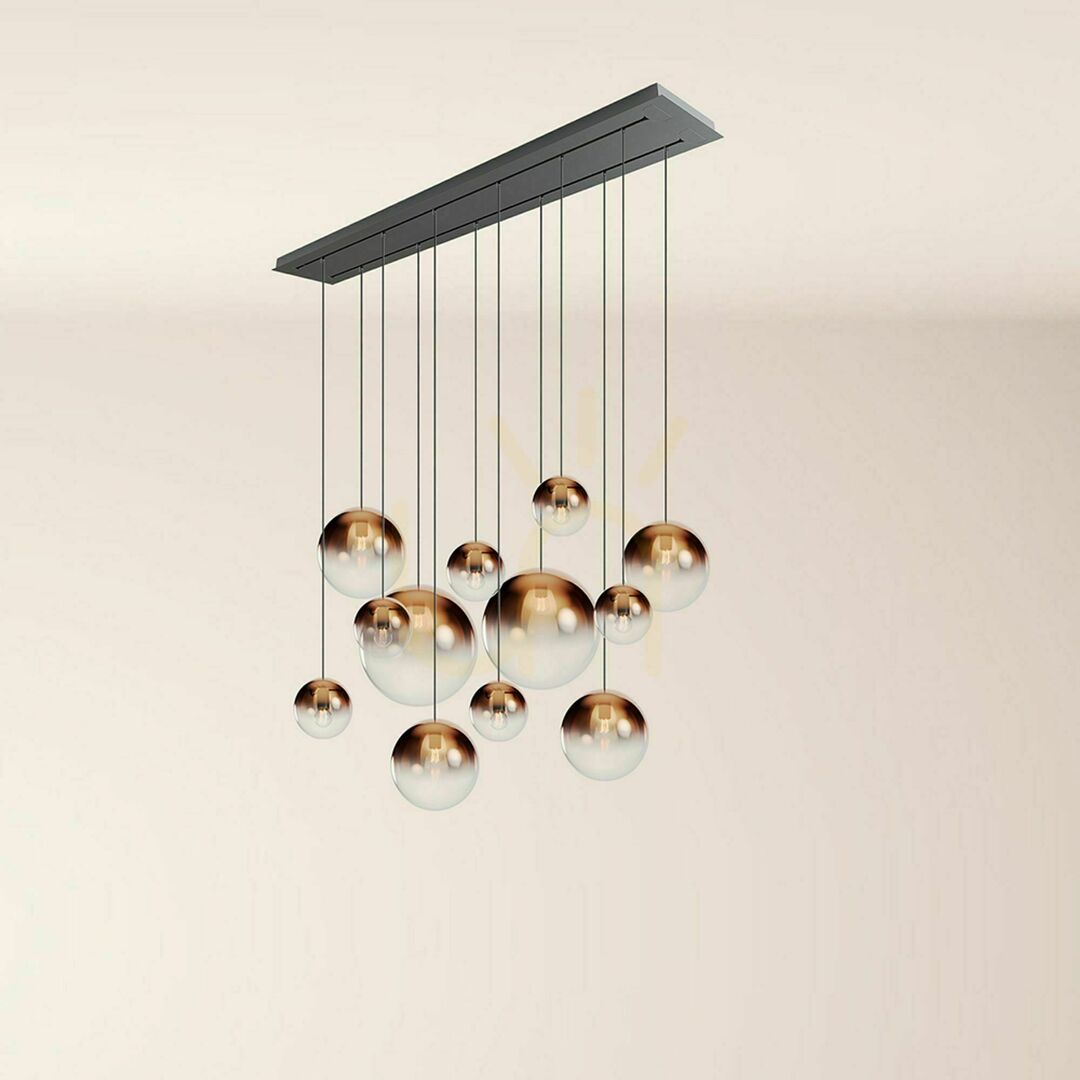 Visa Ljuskrona s.luce Orb 12-armad gyllene glas metall rund 40 cm Ljuskrona s.luce Orb 12-armad gyllene glas metall rund 40 cm