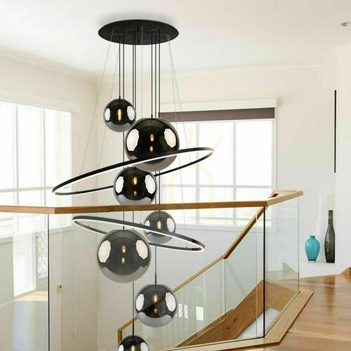 Kontrollera Taklampa s.luce Modular svart metall rund 60 cm 16 ljuspunkter