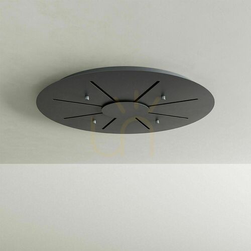 Kontrollera Taklampa s.luce Modular svart metall rund 60 cm 16 ljuspunkter