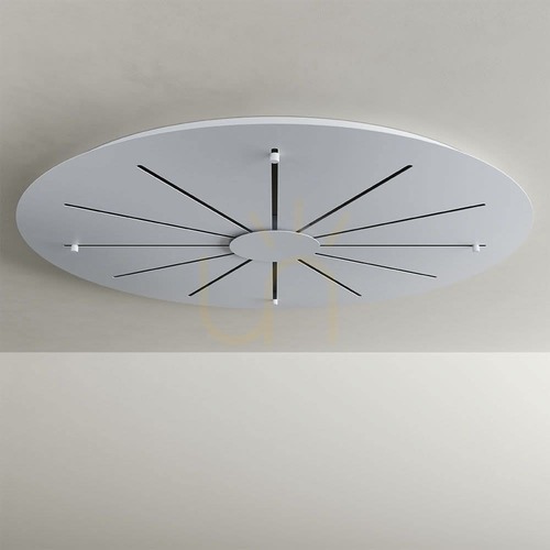Kontrollera Takplatta s.luce Modular rund vit metall Ø120 cm 24 ljuspunkter
