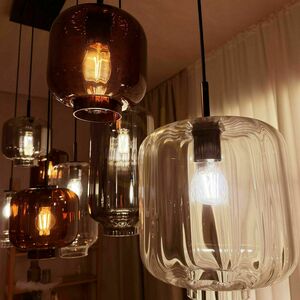Pendellampa s.luce Velo rökig glas 20 cm E27 modern 150 cm small 6