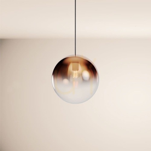 Kontrollera Ljuskrona s.luce Orb koppar glas metall 30 cm rund minimalista