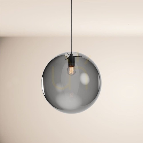 Kontrollera Ljuskrona s.luce Orb rökig glas 40 cm rund modern E27 1 ljuspunkt