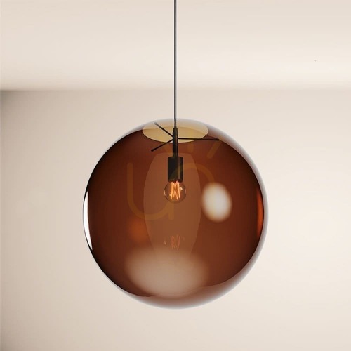 Kontrollera Ljuskrona s.luce Orb brun glas 50 cm rund modern