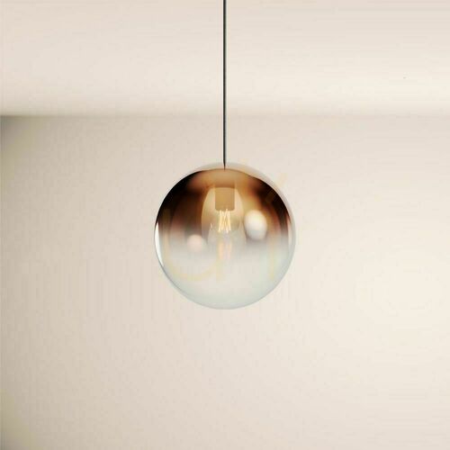 Kontrollera Pendellampa s.luce Orb glas koppar 30 cm E27 rund modern