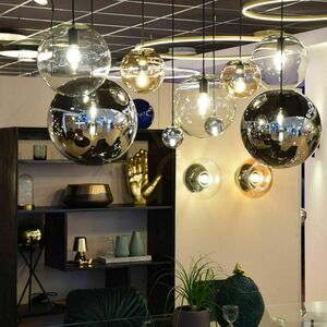 Pendellampa s.luce Orb glas koppar 30 cm E27 rund modern small 7