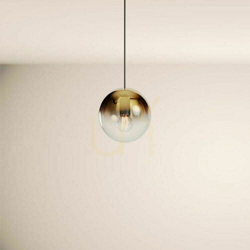 Kontrollera Pendellampa s.luce Orb glas rund gyllene 20 cm E27 modern