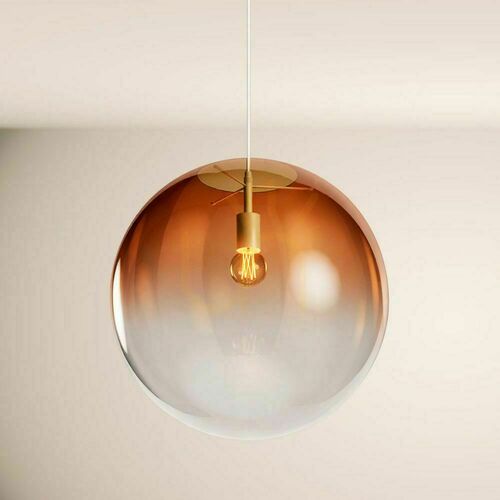 Kontrollera s.luce Orb ljuskrona koppar glas metall rund 50 cm 1 ljuspunkt