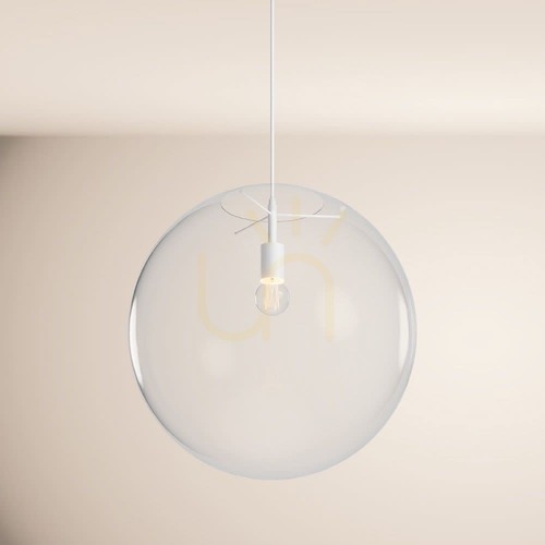 Kontrollera Ljuskrona s.luce Orb i glas, transparent, rund 50 cm, minimalistisk