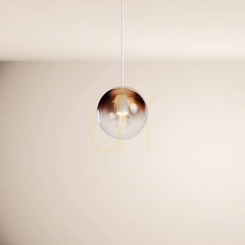 Kontrollera Ljuskrona s.luce Orb glas metall koppar rund 20 cm 1 ljuspunkt