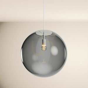 s.luce Orb pendellampa, rökfärgat glasklot med toning 20 cm, vit upphängning 500 cm small 9