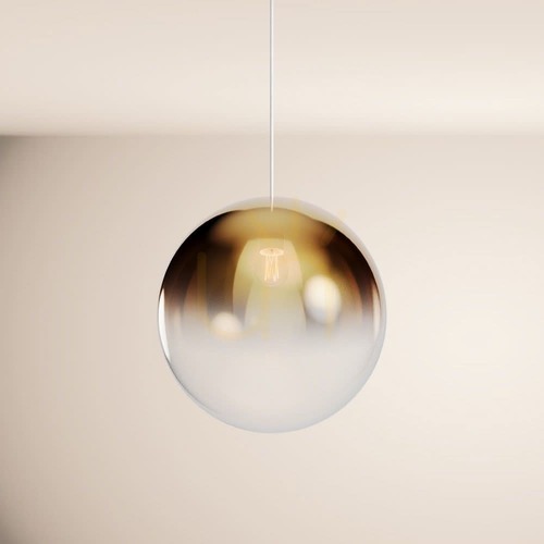 Kontrollera Ljuskrona s.luce Orb glas metall gyllene Ø40 cm dimbar E27