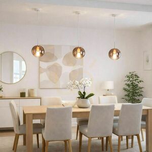 Pendellampa s.luce Orb glas brun rund 50 cm E27 dimbar bysättning small 1