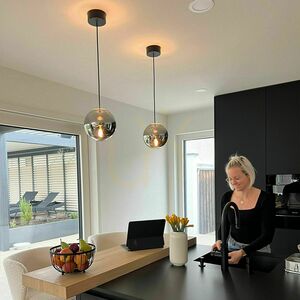 Pendellampa s.luce Orb glas transparent rund 50 cm E27 150 cm small 5