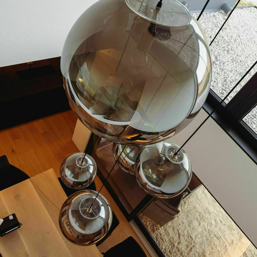 Utsikt Pendellampa s.luce Orb rökig glas 50 cm E27 modern 150 cm Pendellampa s.luce Orb rökig glas 50 cm E27 modern 150 cm
