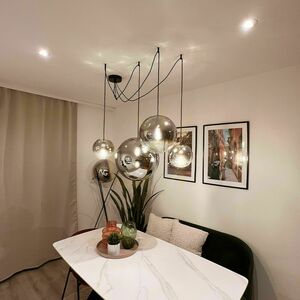 Pendellampa s.luce Orb rökig glas 50 cm E27 modern 150 cm 6 Pendellampa s.luce Orb rökig glas 50 cm E27 modern 150 cm small 6