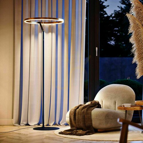 Kontrollera Golvlampa s.luce Ring LED silver Ø60 cm touch-dimmer