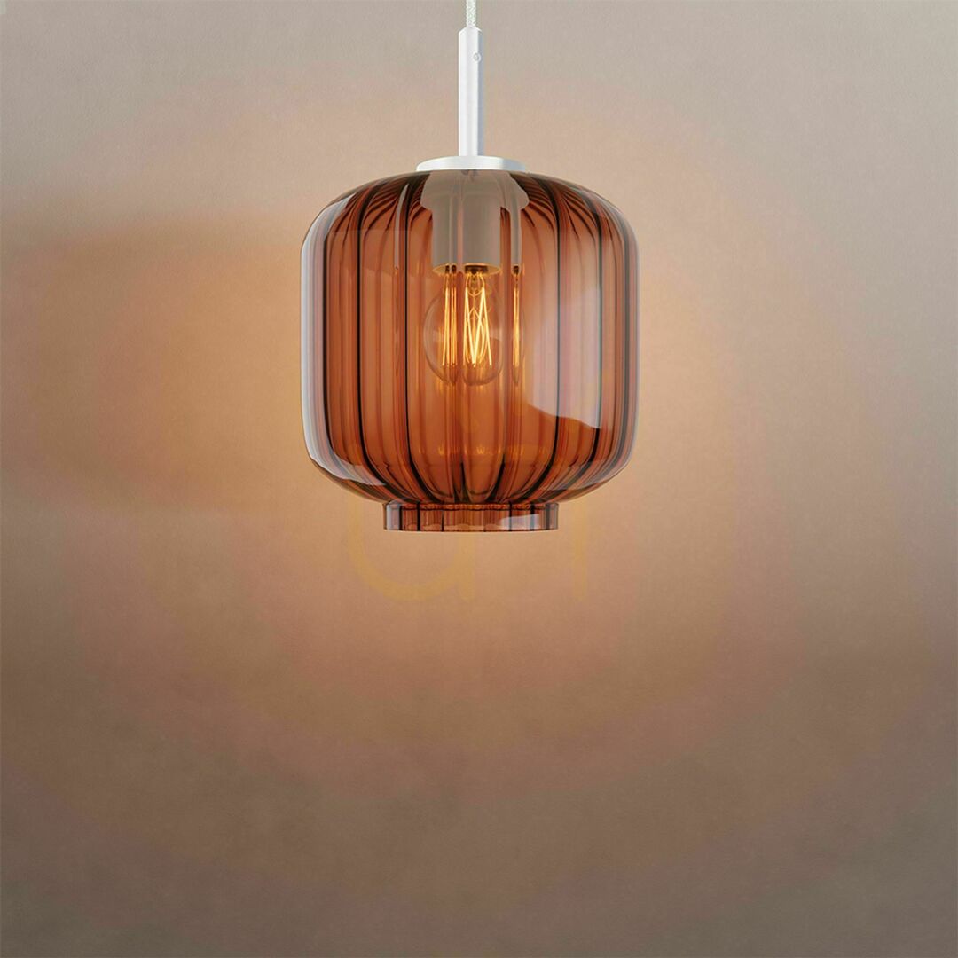 Kontrollera Ljuskrona s.luce Velo glas och metall brun 20 cm E27 500 cm Ljuskrona s.luce Velo glas och metall brun 20 cm E27 500 cm