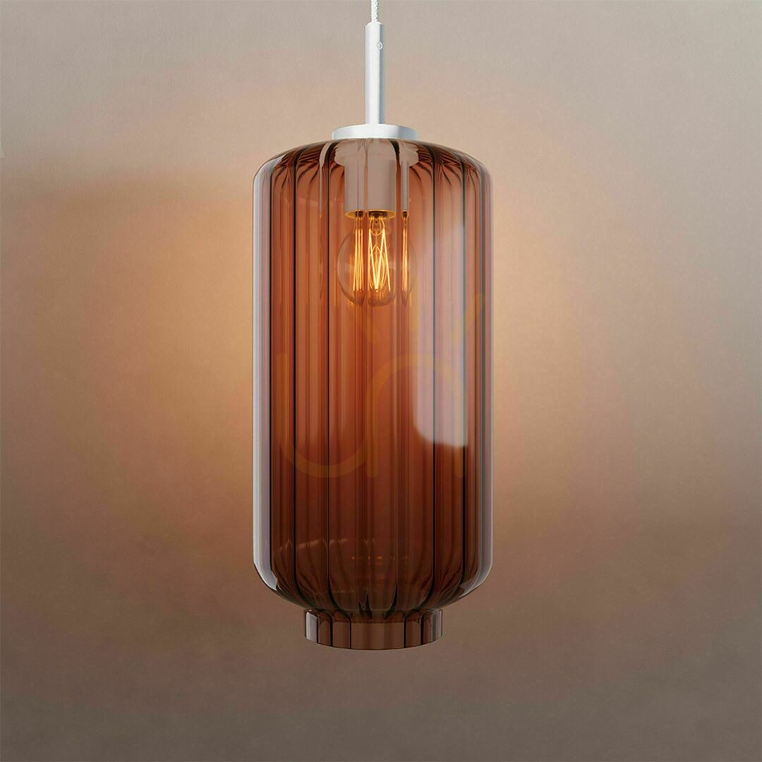 Förhandsvisning Ljuskrona s.luce Velo glas och metall brun 20 cm E27 500 cm Ljuskrona s.luce Velo glas och metall brun 20 cm E27 500 cm