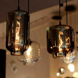s.luce Velo glaspendellampa transparent 25 cm E27 modern small 2