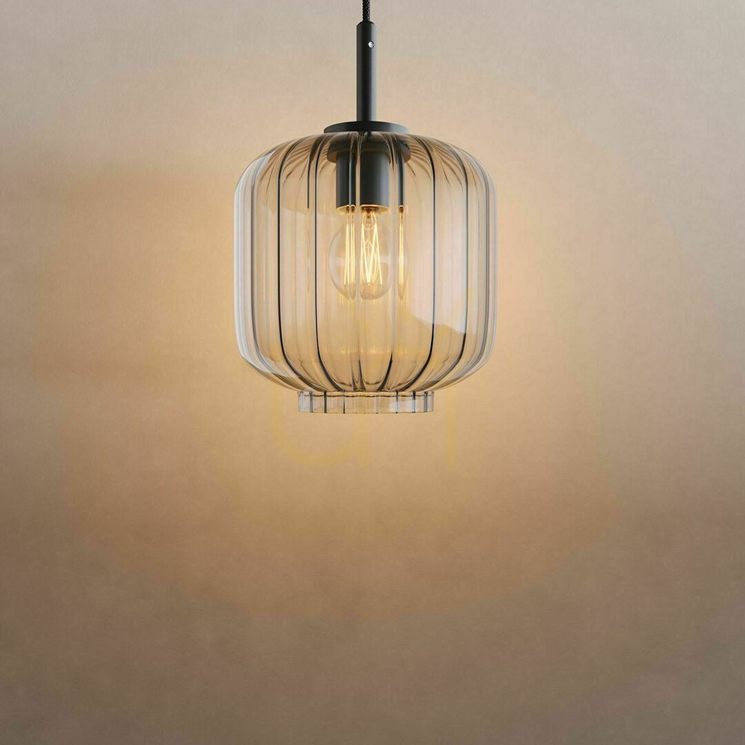Förhandsvisning Ljuskrona s.luce Velo glaspendel rökig, 1 ljuspunkt, E27, 18 cm Ljuskrona s.luce Velo glaspendel rökig, 1 ljuspunkt, E27, 18 cm