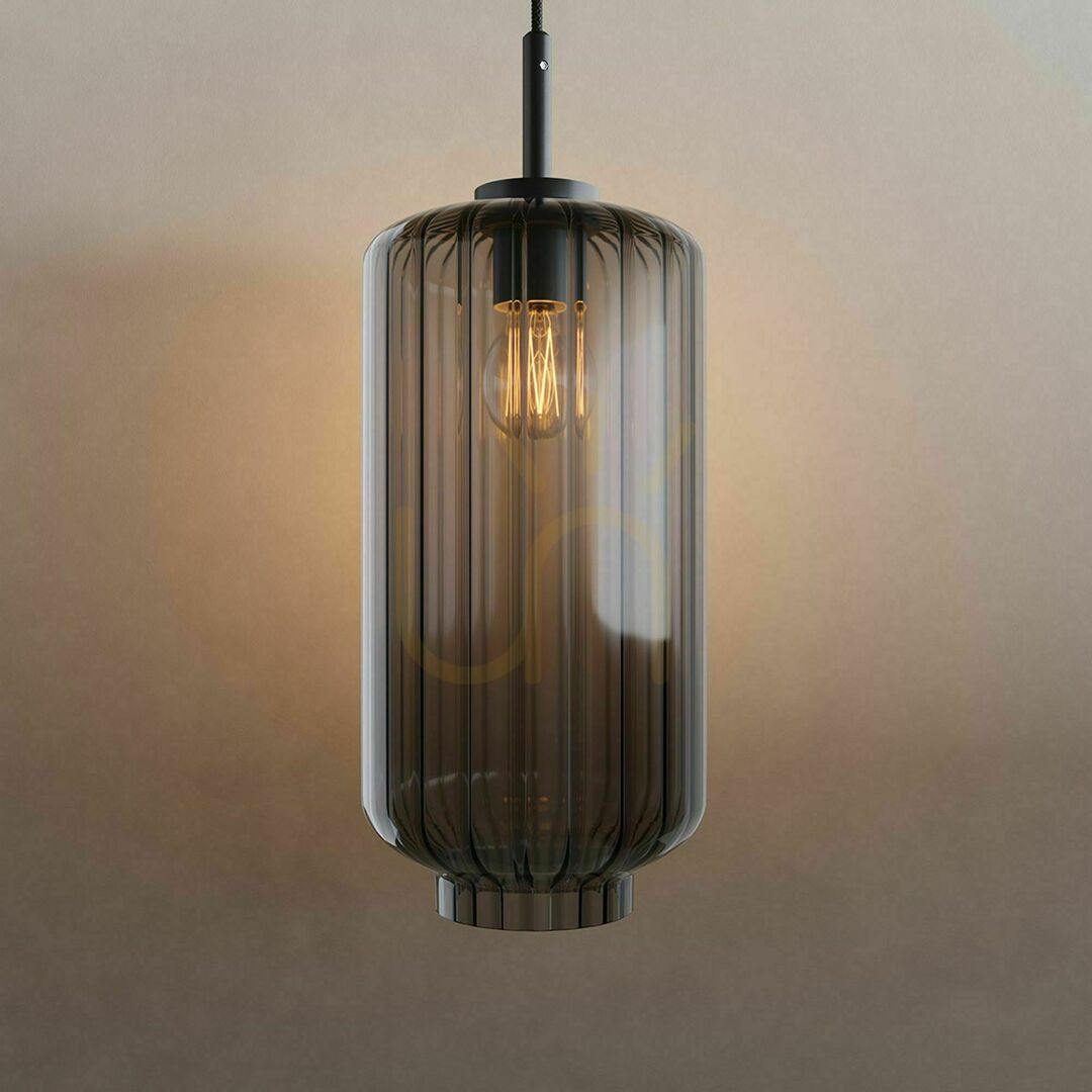 Kontrollera Ljuskrona s.luce Velo glaspendel rökig, 1 ljuspunkt, E27, 18 cm Ljuskrona s.luce Velo glaspendel rökig, 1 ljuspunkt, E27, 18 cm