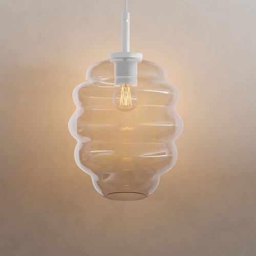 Kontrollera Pendellampa s.luce Echos glas transparent Ø25 cm E27 justerbar 150 cm
