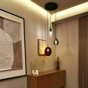 Pendellampa s.luce Echos brun glas metall 25 cm E27 modern small 7