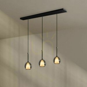 Ljuskrona s.luce Belluna 3-armad rökig glas metall 120 cm small 2