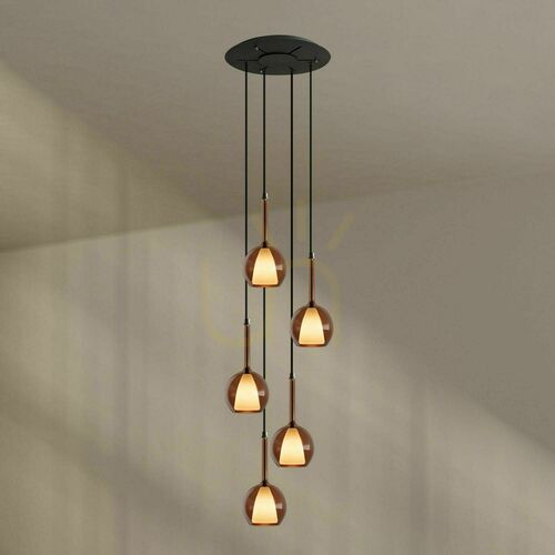 Kontrollera Ljuskrona s.luce Belluna 5-ljus transparent minimalistisk E14/E27 Ø60 cm