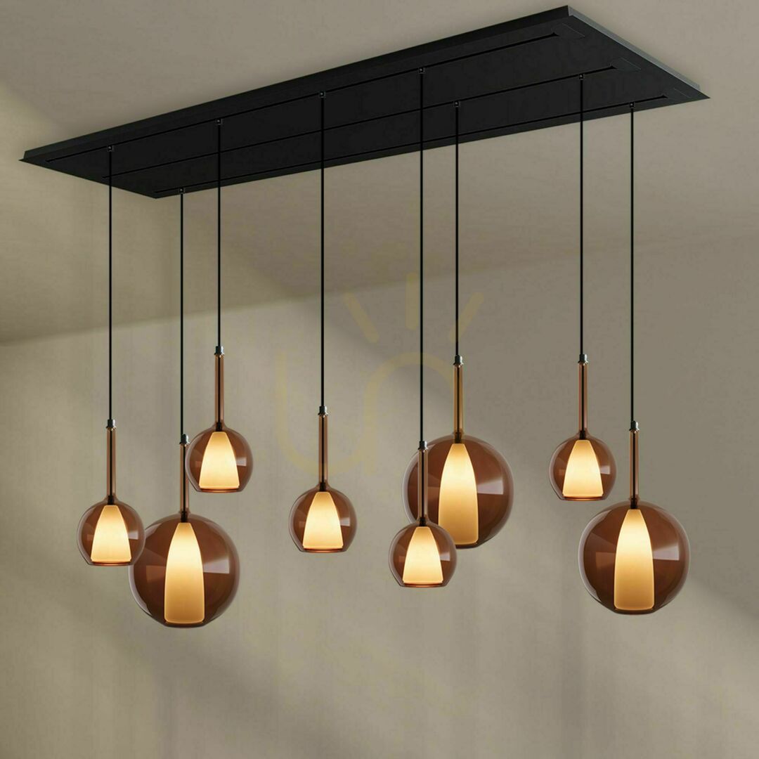 Utsikt Ljuskrona s.luce Belluna 8-ljus Rökig 24 cm minimalism Ljuskrona s.luce Belluna 8-ljus Rökig 24 cm minimalism