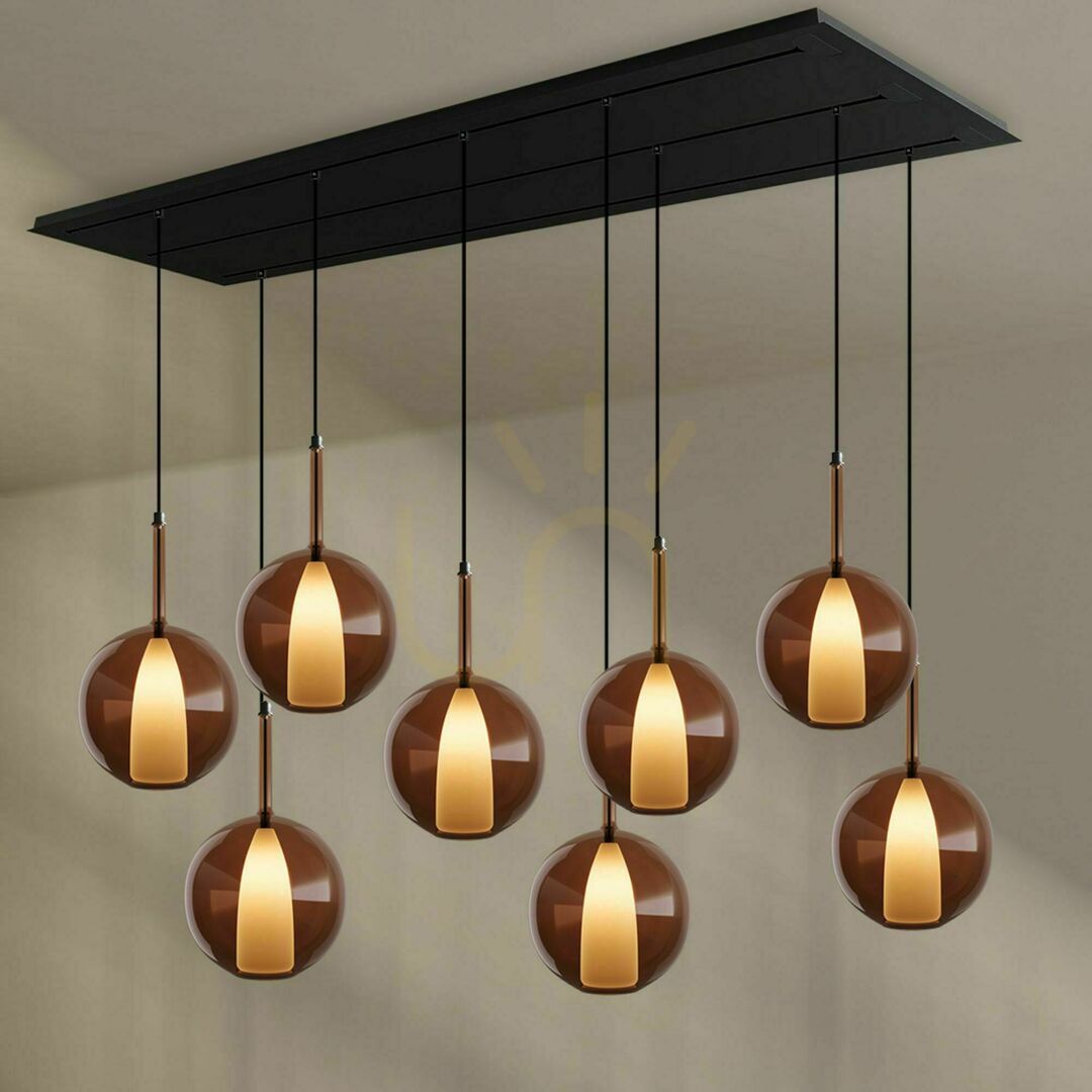 Kontrollera Ljuskrona s.luce Belluna 8-ljus Rökig 24 cm minimalism Ljuskrona s.luce Belluna 8-ljus Rökig 24 cm minimalism