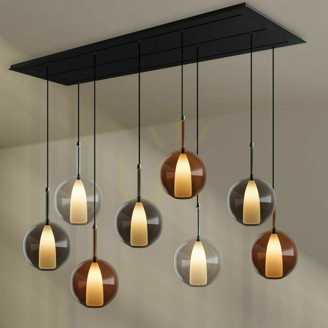 Display Ljuskrona s.luce Belluna 8-ljus Rökig 24 cm minimalism Ljuskrona s.luce Belluna 8-ljus Rökig 24 cm minimalism