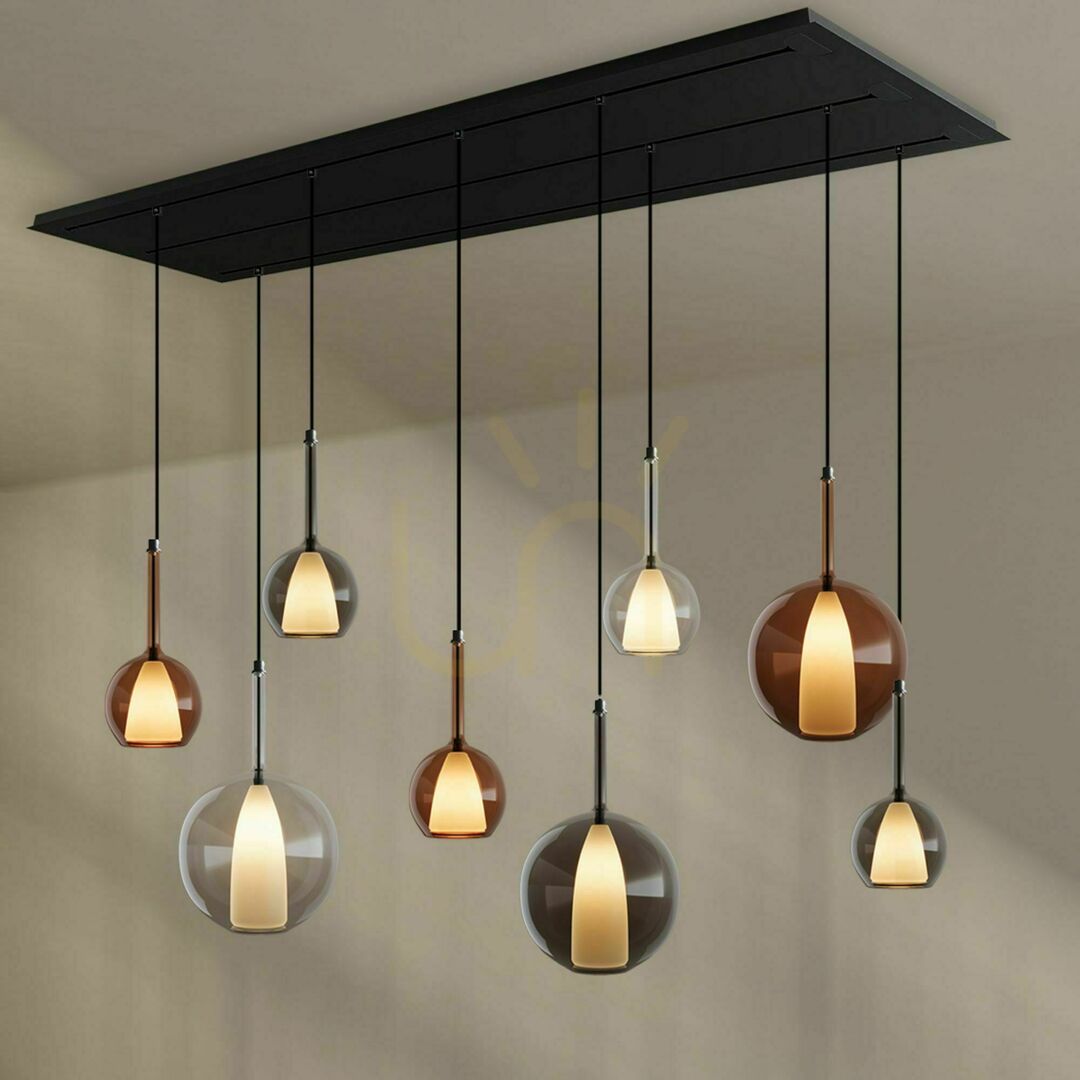 Utsikt Ljuskrona s.luce Belluna 8-ljus Rökig 24 cm minimalism Ljuskrona s.luce Belluna 8-ljus Rökig 24 cm minimalism