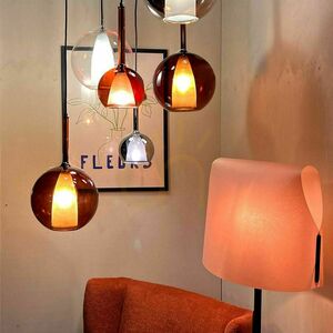 Ljuskrona s.luce Belluna 5-ljus multicolor glas metall rund 12 Ljuskrona s.luce Belluna 5-ljus multicolor glas metall rund small 12