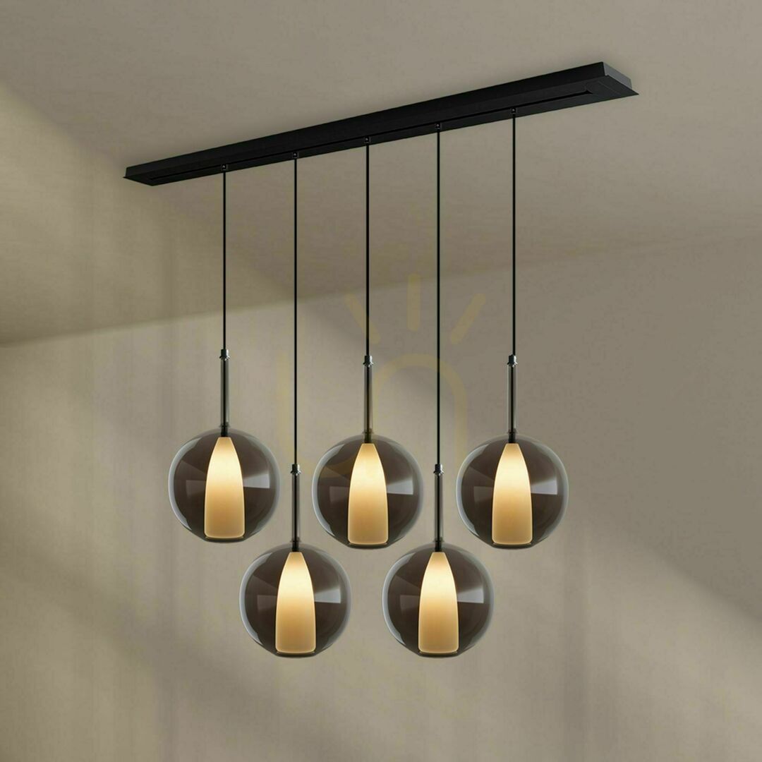 Kontrollera Ljuskrona s.luce Belluna 5-ljus multicolor glas metall rund Ljuskrona s.luce Belluna 5-ljus multicolor glas metall rund