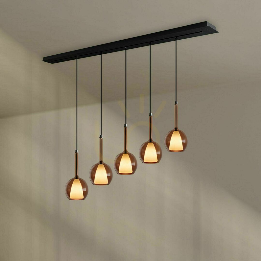 Kontrollera Ljuskrona s.luce Belluna 5-ljus multicolor glas metall rund Ljuskrona s.luce Belluna 5-ljus multicolor glas metall rund