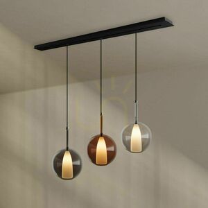Ljuskrona s.luce Belluna 3-ljus glas metall flerfärgad modern mattallampa small 10