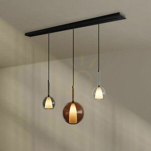 Ljuskrona s.luce Belluna 3-ljus glas metall flerfärgad modern mattallampa small 4