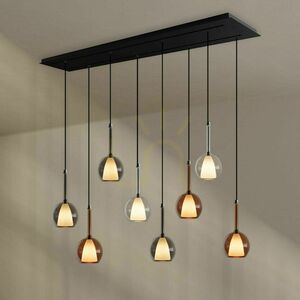 Ljuskrona s.luce Belluna brun glas metall 8-armad rund 150 cm small 10