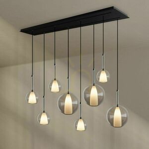 Ljuskrona s.luce Belluna brun glas metall 8-armad rund 150 cm small 3