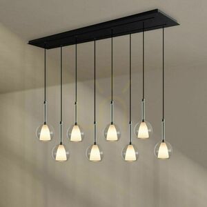 Ljuskrona s.luce Belluna brun glas metall 8-armad rund 150 cm small 9
