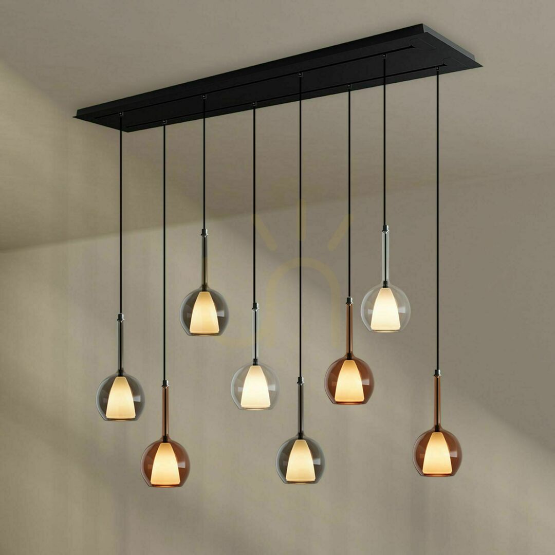 Kontrollera Ljuskrona s.luce Belluna 8-armad transparent glas 160 cm rund Ljuskrona s.luce Belluna 8-armad transparent glas 160 cm rund