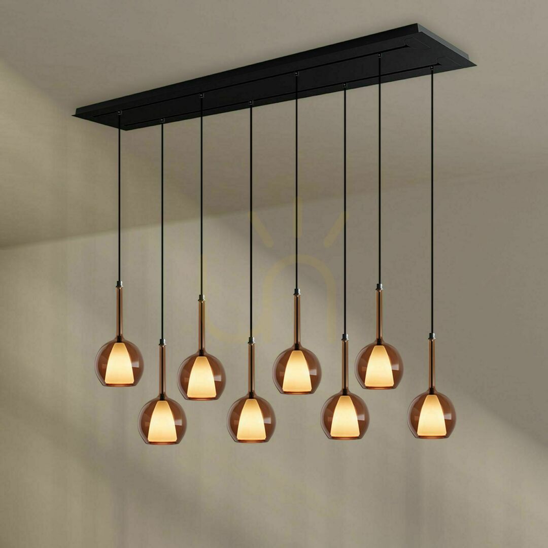 Kontrollera Ljuskrona s.luce Belluna 8-armad transparent glas 160 cm rund Ljuskrona s.luce Belluna 8-armad transparent glas 160 cm rund