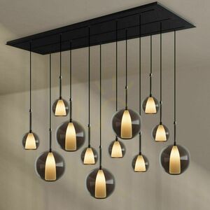 Ljuskrona s.luce Belluna transparent glas metall 12-armar 3 rader small 1